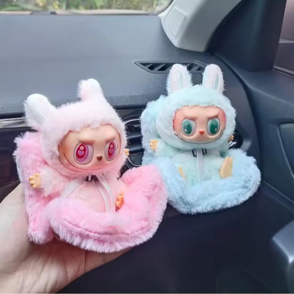 Pink Plush Car Seat for Labubu Doll or other Doll